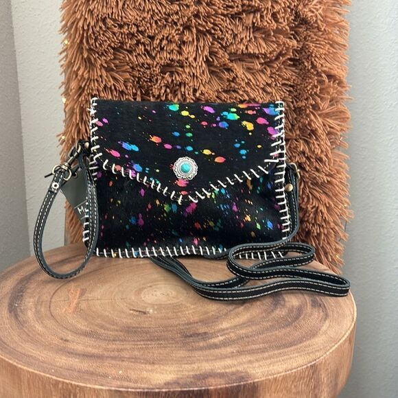 Myra Bag Handbags - Myra Galaxy Fire Leather & Hair-on Bag